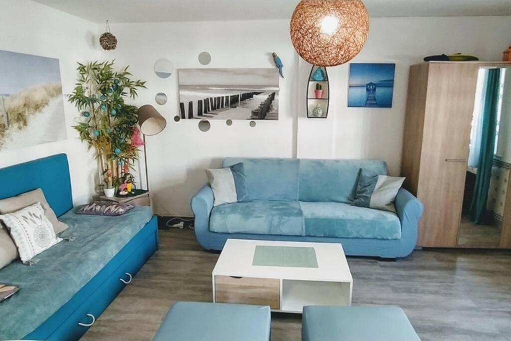 Appart Bleu Azur A Olhos D'agua 5mn De La Plage. Apartamento